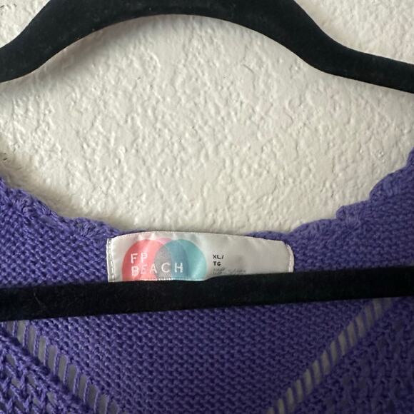 Free People Santorini Fauxchet Sweater Knit Dress Purple Size XL - Picture 3 of 6